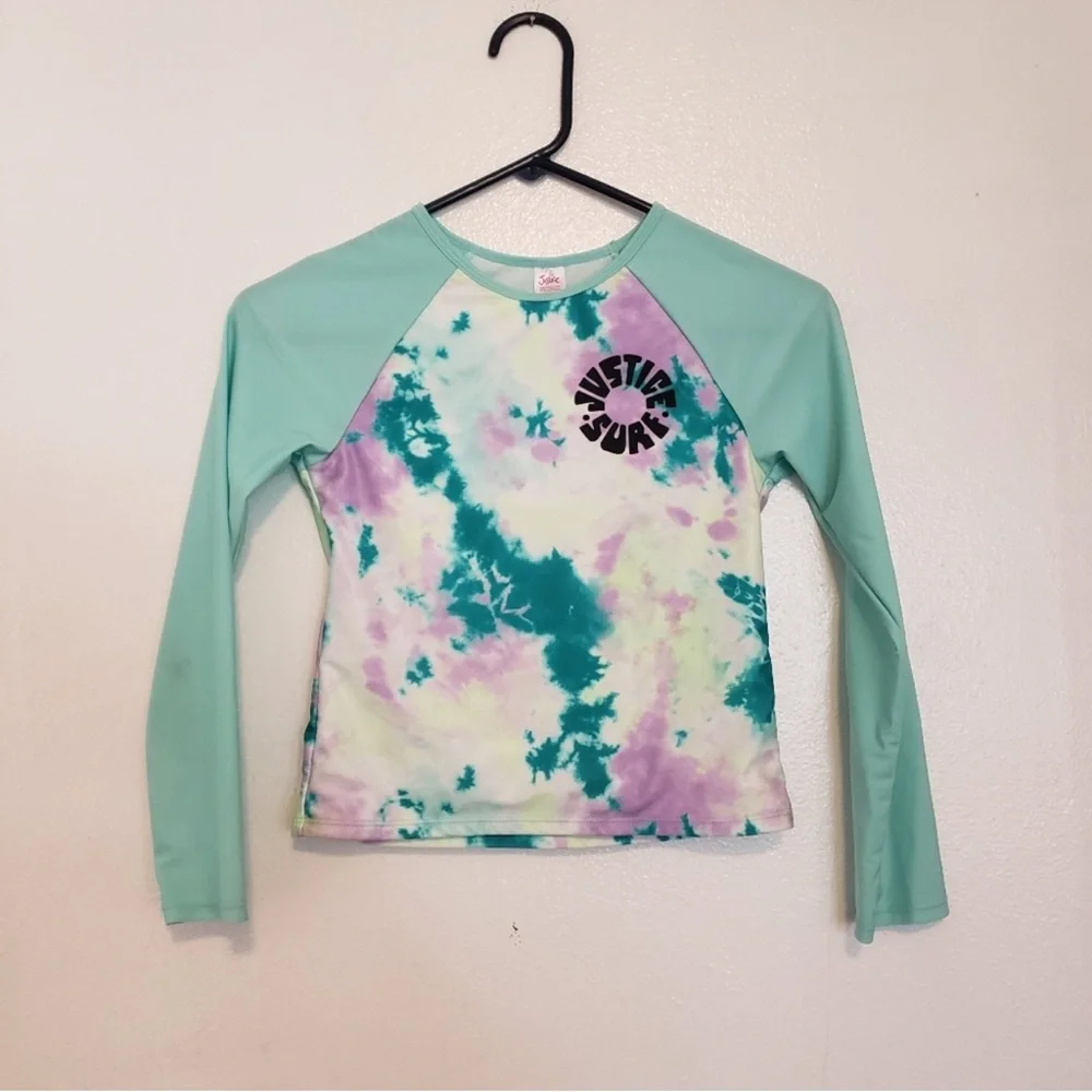 Justice girl swim top rashguard